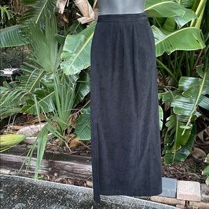 vegan suede maxi pencil skirt with zip slit